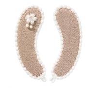 SZLIFE Housse siège toilette en peluche épaissie, coussin doux et chaud pour toilette, couverture lavable, Café, Fleur à pompons