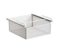 SZLIFE Panier de rangement coulissant à suspendre sous étagère, pour la maison, placard, tiroir, étagère, plateau pour table ou chambre d'étudiant, Blanc
