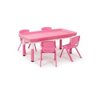 SZLIFE Table Enfant Multifonctionnelle, Ensemble Chaise Enfant Plastique, Table Jeu Sable et Eau, pour Maternelle, Rose