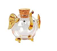 SZLIFE Tirelire en Verre Transparent, Motif éléphant, Cadeau Noël, en Verre, Pot à Monnaie, Tirelire pour Bureau, éléphant, Pot à Monnaie, Jaune