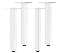 SZLXJMFL Blanc, Lot de 4 Pied Table Haute Pied de Table Ronds Réglable, Aluminum Alloy 6-40cm Socles Pieds Meuble Cuisine TV Commode Pieds pour Meuble de Salle de Bain Vis Inclus-37cm/14.6"