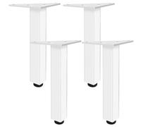 SZLXJMFL Blanc, Lot de 4 Pied Table Haute Pied de Table Ronds Réglable, Aluminum Alloy 6-40cm Socles Pieds Meuble Cuisine TV Commode Pieds pour Meuble de Salle de Bain Vis Inclus-23cm/9.1"