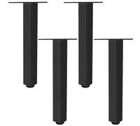 SZLXJMFL Noir, Lot de 4 Pied Table Haute Pied de Table Ronds Réglable, Aluminum Alloy 6-60cm Socles Pieds Meuble Cuisine TV Commode Pieds pour Meuble de Salle de Bain Vis Inclus-23cm/9.1"