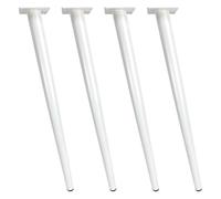 SZLXJMFL Pied de Table en Métal, Pied de Lot de 4 Meuble Blanc Pattes Inclinés Effilés pour Meuble Commode Pied Table Console Galvanoplastie 10-100 cm Jambes de Table Basse Vis Inclus-65cm/25.6in
