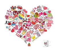 SZMK 50 Pcs Autocollant Scrapbooking Amour,Stickers Saint Valentin,Autocollant Aesthetic Imperméable,Gommettes Amour,Stickers Journaling,Sticker Album Photo,Autocollants Décoratifs pour Artisanat