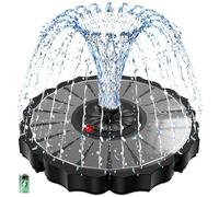 SZMP Fontaine Solaire avec Indicateur de Batterie & 2000mAh, Pompe à Fontaine Solaire en Verre 3.5W Version 2026, Fonctionne par Temps Nuageux, 8 Buses pour Bac à Oiseaux, Jardins, Bassins, Extérieur