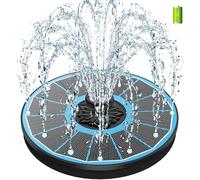 SZMP Fontaine Solaire Flottante 3.5W avec Batterie 2000mAh, Solaire Flottant Extérieur Fontaine Pompe Bassin Solaire avec 8 Buses & 4 Tiges Fixes, pour Bain d'oiseaux, Piscine, Jardin Fontaine