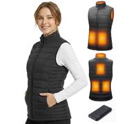 SZNX Gilet Chauffant Femme avec Batterie Incluse - Veste Chauffante Électrique 6 Zones, Gilet Chauffant Hiver Femme 3 Niveaux, Sans Manche, Veste Chauffante Extérieur Froid, Noir