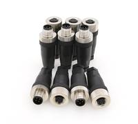 SZRMCC Lot de 5 connecteurs M12 à 4 broches mâles et femelles M12 A - Assemblage de champ de code filaire - 12 mm - Connecteur aéronautique industriel étanche - 250 V 4 A (mâle + femelle, 4 broches
