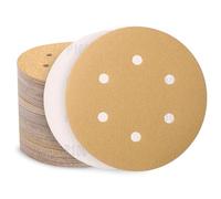Sztaoip 100 Pièces Disque Abrasif 150mm, 100 Grain Papier a Poncer 6 Trous Papier Abrasif pour Ponceuse Excentrique