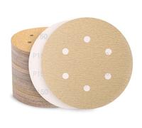 Sztaoip 100 Pièces Disque Abrasif 150mm, 150 Grain Papier a Poncer 6 Trous Papier Abrasif pour Ponceuse Excentrique