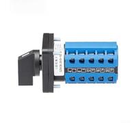 SZW26-20 Interrupteur rotatif 11 niveaux 5 secteurs 64 x 64 mm pour CA 440 V CC 240 V avec contacts en cuivre et boîtier ignifuge pour applications industrielles (64 x 64)