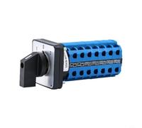 SZW26-20 Interrupteur rotatif 7 broches 1-0-2 niveaux 20 A CA 440 V CC 240 V avec contacts argentés ignifuge pour montage de panneau électrique industriel 48 x 48 mm (64 x 64)