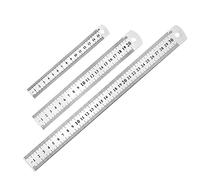 SZXMDKH 3 Pcs Réglet 15cm 20cm 30cm Outil Règle pour Étudiants et Bureau (Règle en acier inoxydable), argent