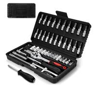 SZYILIDA 46 Pcs Outillage Mecanique Auto, Outils Bricolage, Kit Plate à Cliquet ouille Malette Outils Complete liquet 1/4