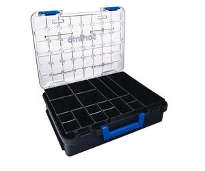 T-BOXX 330 avec 9 boîtes de rangement H95 & 8Sortimo T-Boxx 330, robuste et légère, idéale pour les petites pièces, empilable et compatible avec les équipements de véhicules Sortimo