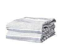 T-FAL - Lot de 2 torchons de Cuisine Double Face à Rayures sautées, 45,7 x 71,1 cm, très absorbants, durables, réversibles, 100% Coton à Tissage Plat, essuie-Mains, Serviettes de Bar, Graphite