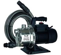 T.I.P. Clean Jet 1300 Plus Pompe de Jardin Auto-amorçante en Inox 1200W | Débit 4400 L/h, hauteur de refoulement 50m, kit complet avec tuyau d'aspiration 4m et clapet anti-retour.
