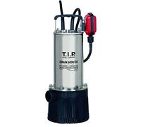 T.I.P. Drain 6000/36 Pompe submersible pour Eaux Usées Corps en Inox Immersion à 7 m Débit 6000 l/h Hauteur de Refoulement 34 m Puissance 950 W Système hydraulique à 3 niveaux Couleur Noir Argent