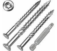 T-Inox 5 x 50 Vis pour terrasse C1 acier inoxydable trempé Torx, avec25 mèches en acier inoxydable Wera TX, Vis de terrasse, Vis de terrasse martensitiques AISI 410