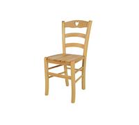 t m c s Tommychairs - Chaise Cuore pour Cuisine, Bar et Salle à Manger, Robuste Structure en Bois de hêtre peindré en Couleur Naturelle et Assise en Bois