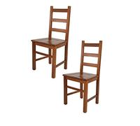 t m c s Tommychairs - Set 2 chaises Rustica pour Cuisine, Bar et Salle à Manger, Robuste Structure en Bois de hêtre peindré en Couleur Noyer Clair et Assise en Bois