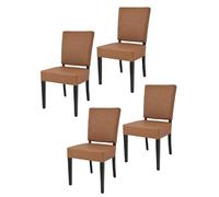 t m c s Tommychairs - Set 4 chaises Genny pour Cuisine, Structure en Bois de hêtre Couleur wengé, Assise et Dossier rembourrés et recouverts en simil Cuir Couleur Cuir