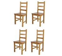 t m c s Tommychairs - Set 4 chaises Rustica pour Cuisine, Bar et Salle à Manger, Robuste Structure en Bois de hêtre peindré en Couleur chêne et Assise en Bois