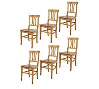t m c s Tommychairs - Set 6 chaises Artemisia pour Cuisine, Bar et Salle à Manger, Robuste Structure et Assise en Bois de hêtre peindré en chêne