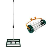 T-Mech Raclette à gazon 50cm et aérateur de gazon roulant - Vert