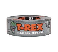 T Rex Ferociously Strong Ruban adhésif en tissu pour réparation intérieur/extérieur Gris argenté 48 mm x 27,4 m