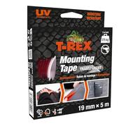 T-REX Mounting Tape - Ruban adhésif double face extra fort pour les travaux de montage à l'intérieur & à l'extérieur - jusqu'à 375 kg sans percer| 19mm x 5m