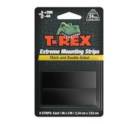 T-Rex Tape Bandes de montage double face ultra résistantes pouvant supporter jusqu'à 10,9 kg, 8 bandes de chaque bande mesure 2,54 cm x 7,62 cm, noir