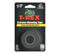 T-Rex Tape Extreme Hold Ruban de montage double face robuste noir, peut contenir jusqu'à 50 lb, 25 mm x 1,5 m