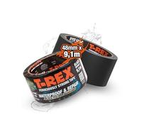 T-REX Waterproof & Repair Tape Noir 48 mm x 9,1 m - Ruban Adhésif Imperméable Extra Fort Réparation Fuite Piscine Bâche Plomberie - Scotch Étanche Extérieur Intérieur