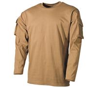 T-shirt à manches longues Longsleeve avec poches MFH - Coyote S