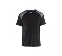 T-Shirt De Travail Bicolore 100% Coton 3379 - Noir Et Et Gris Clair - M Blaklader