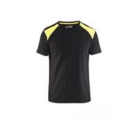 T-shirt de travail bicolore 100% coton 3379 - noir et jaune fluo - M BLAKLADER