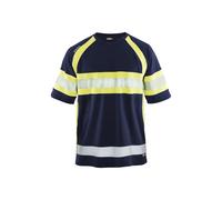 Blakläder T-shirt haute visibilité 33371051 anti-UV bleu marine/jaune Taille L