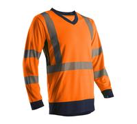 5SOM17R00L T-shirt manches longues haute visibilité orange/marine L