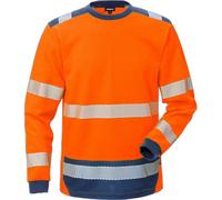 Fristads T-shirt haute visibilité T-shirt manches longues KL. 3 7724 THV Haute Visibilité Orange/Marine 4XL