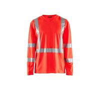 T-shirt manches longues haute visibilitÃ© col V anti-UV anti-odeur Blaklader Rouge S