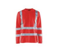 T-shirt manches longues haute visibilitÃ© col V anti-UV Blaklader Rouge S