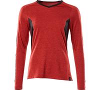 T-shirt, manches longues rouge trafic chiné/noir, taille XS ONE MASCOT 18091-810-20209