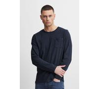 T-shirt pour homme, modèle 20715015, type sweat, col rond, manches longues, aspect molletonné, poche poitrine, couleur unie, coupe classique, matière : mélange coton-polyester