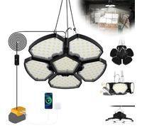 T-SUN 65W Lampe Suspendue LED Compatible avec De-walt 18V 6000K pour Garage | 2000LM Suspension LED avec USB et Type-C, 2 Modes d'éclairage Lampe de Camping Portable pour Chantier, Atelier(Sans Batterie)