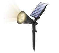 T-SUN Lampe Solaire Extérieur, Solaire Projecteur, Extérieur sans Fil Etanche IP65 Lampe Jardin avec 180° Réglable Spot Solaire Extérieur pour Jardin, Cour, Chemin, Allé. (4000K Blanc Natuiel)
