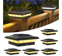T-SUNUS Solaires Capuchon pour Poteau, Lampes Solaires Capuchons de Protection 9x9 10x10, 3000K et 6000K Etanche IP65 pour Jardin, Terrasse, Plateforme