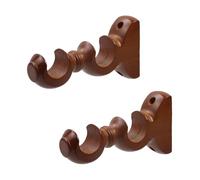 T Tulead 2 supports de tringle à rideaux double en bois (couleur bois)