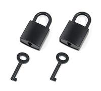 T Tulead Lot de 2 mini cadenas carrés noirs avec clés